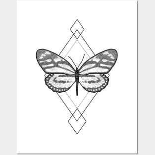 Geometric Butterfly Posters and Art